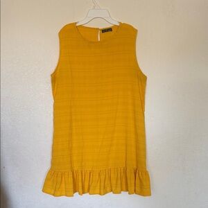 Emily Rose Yellow Sleeveless Ruffle-Hem Mini Dress